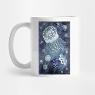 White Watercolor Jellyfish Mug